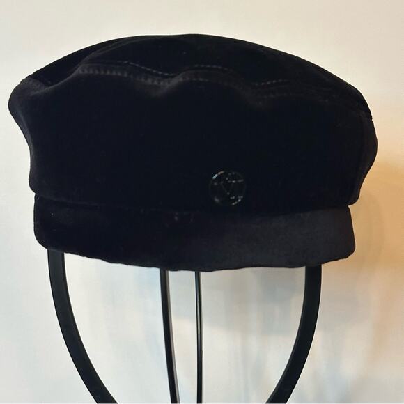 Maison Michel Paris New Billy Black Velvet Beret size M 58 cm Designer Hat main image 9
